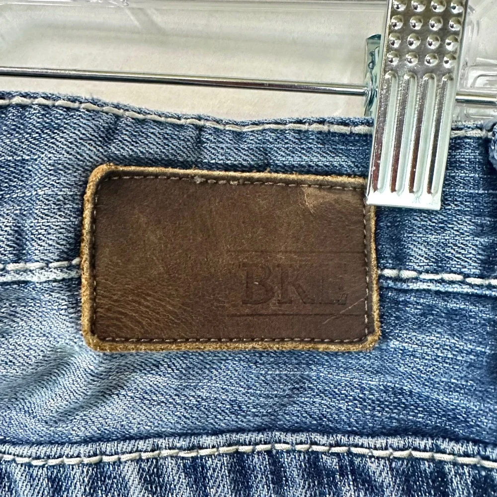 BKE Carter Men's 33x29 Straight Leg Thick Stitch Denim Jeans Whiskered Faded Y2K